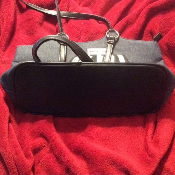 Novelty denim Madison Avenue fashion theme purse - Picture 3 of 3